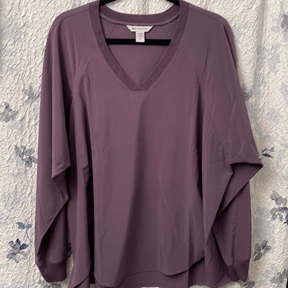 NWOT Athleta Zephyr Long Sleeve Top 2X in Plum